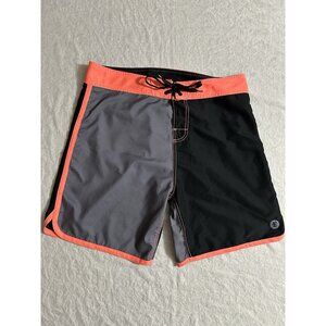 🌵4/$25 Eidon Men's Size 36 Swimwear Swim Shorts Trunks‎ Black Gray Drawstring